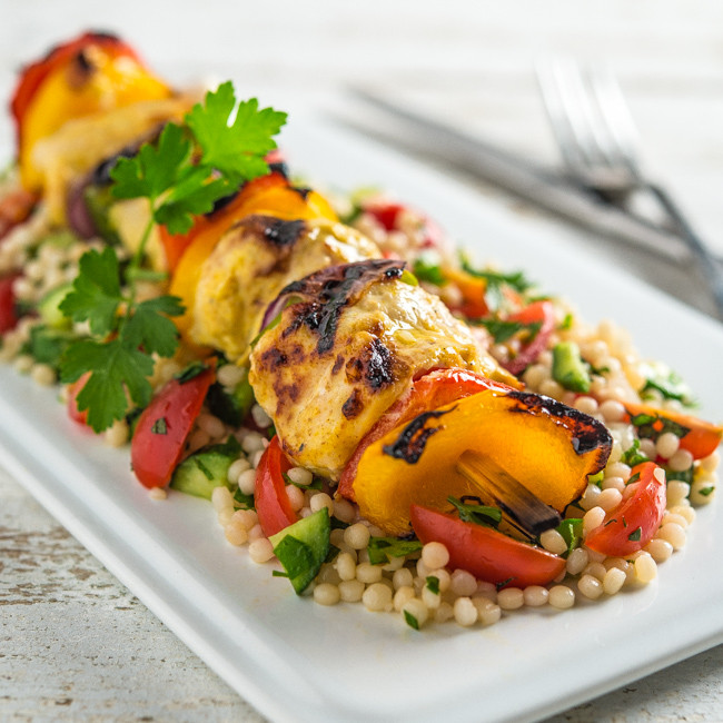 Middle Eastern Kabob Recipes
 Middle Eastern Chicken Kabobs with Israeli Couscous