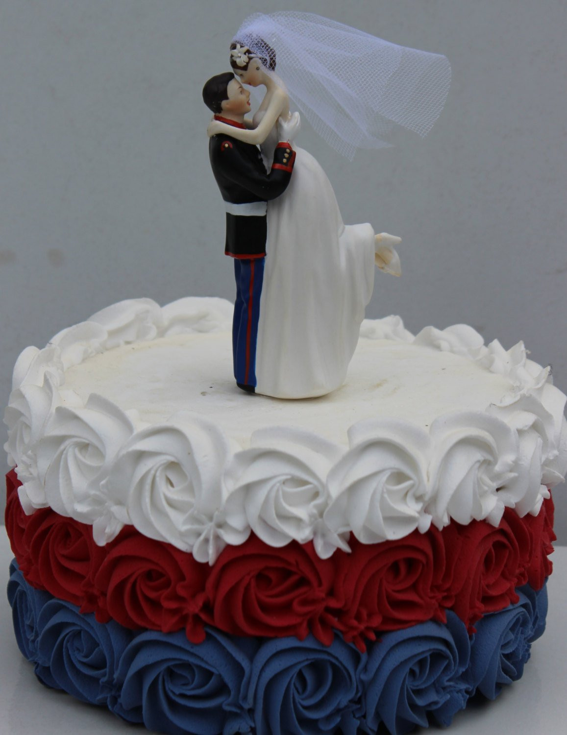 Military Wedding Cakes
 Military USMC Marine Corps Wedding Cake Topper Bride uniform