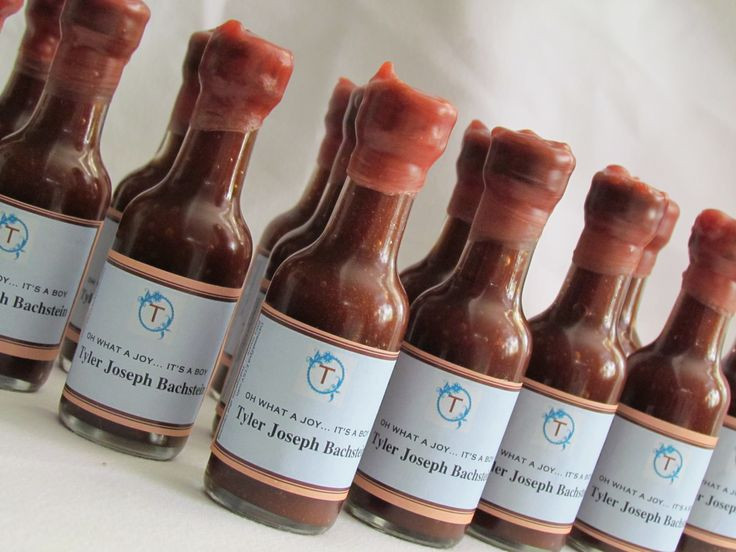 Mini Bbq Sauce Wedding Favors
 Baby Shower BBQ Sauce favors mini wine bottle replicas