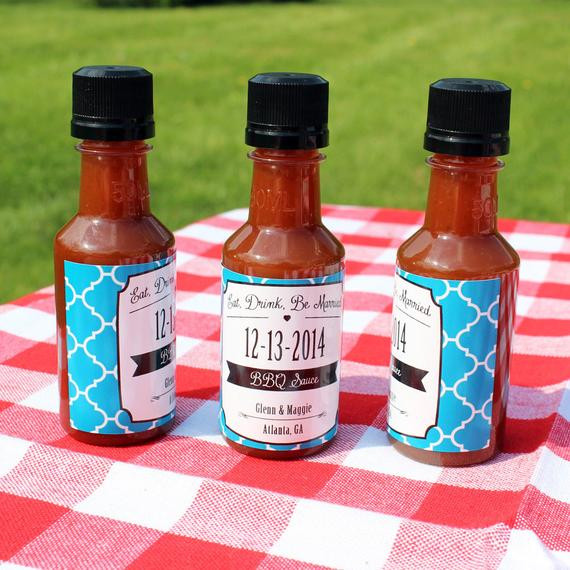 Mini Bbq Sauce Wedding Favors
 Custom Barbecue Sauce Favors Personalized BBQ Labels & Empty
