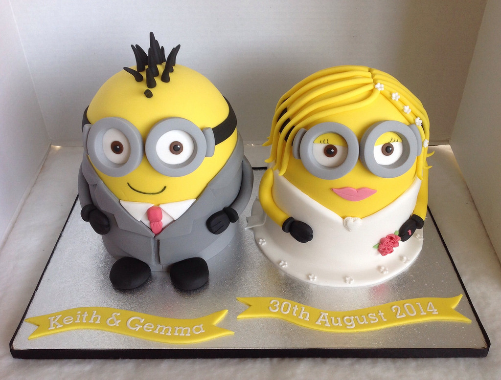 Minion Wedding Cakes
 Minion Bride & Groom Wedding Cake Liz