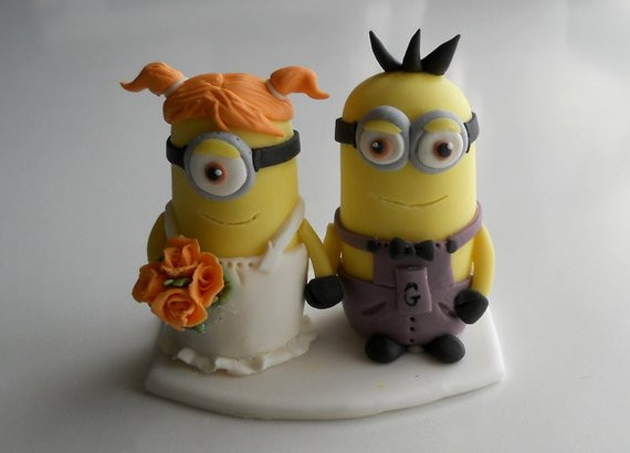 Minion Wedding Cakes
 Minion wedding couple cake topper