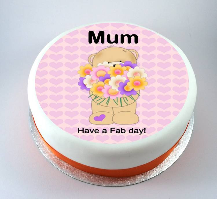 Mother'S Day Cupcakes
 Bear with Flowers Mothers Day Cake