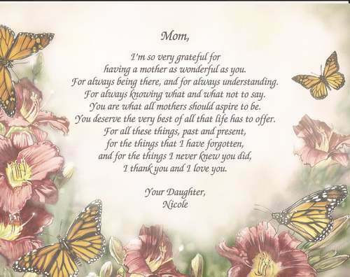 Mother'S Day Desserts Pinterest
 Personalized Poem for Mother Gift for Mother s Day