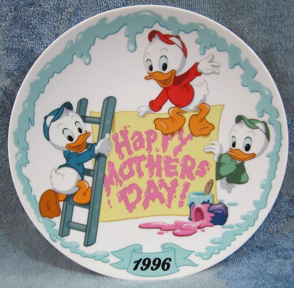 Mother'S Day Dinner
 1996 Happy Mother s Day Plate Disney Huey Dewey Louie "We