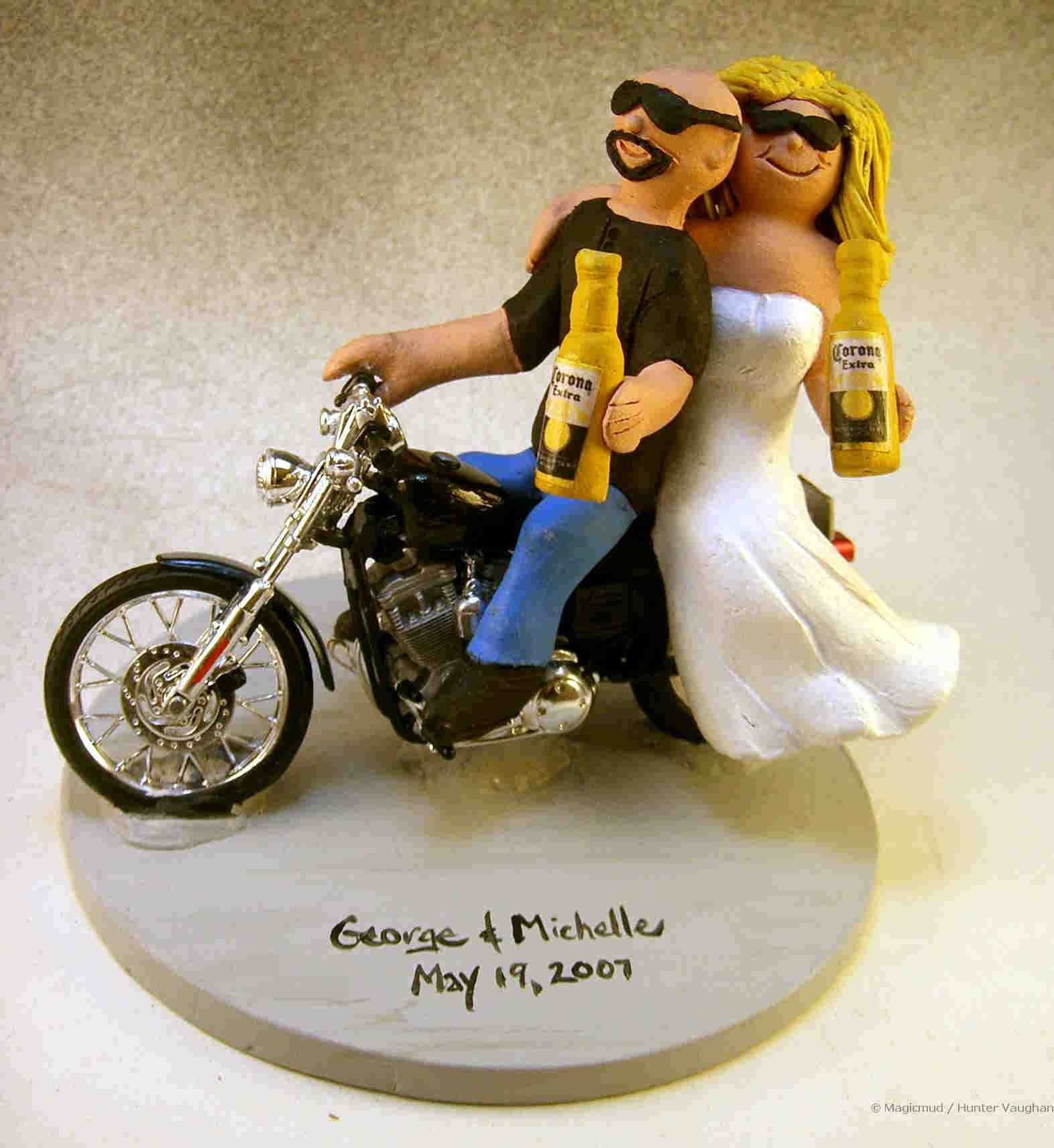 Motorcycle Cake Toppers For Wedding Cakes
 Motorcycle Rider s Wedding Cake Topper