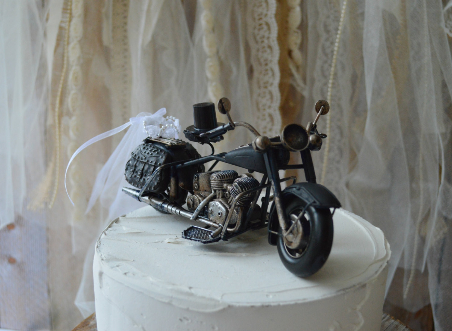 Motorcycle Cake Toppers For Wedding Cakes
 Motorcycle wedding cake topper motorcycle topper Harley