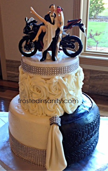 Motorcycle Wedding Cakes 20 Best Frosted Insanity Split Bride and Groom Cake