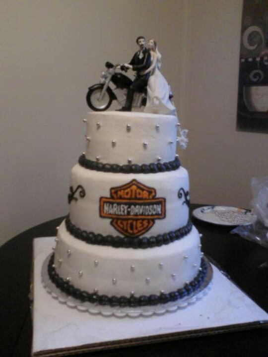 Motorcycle Wedding Cakes
 17 Best images about Harley wedding cakes on Pinterest