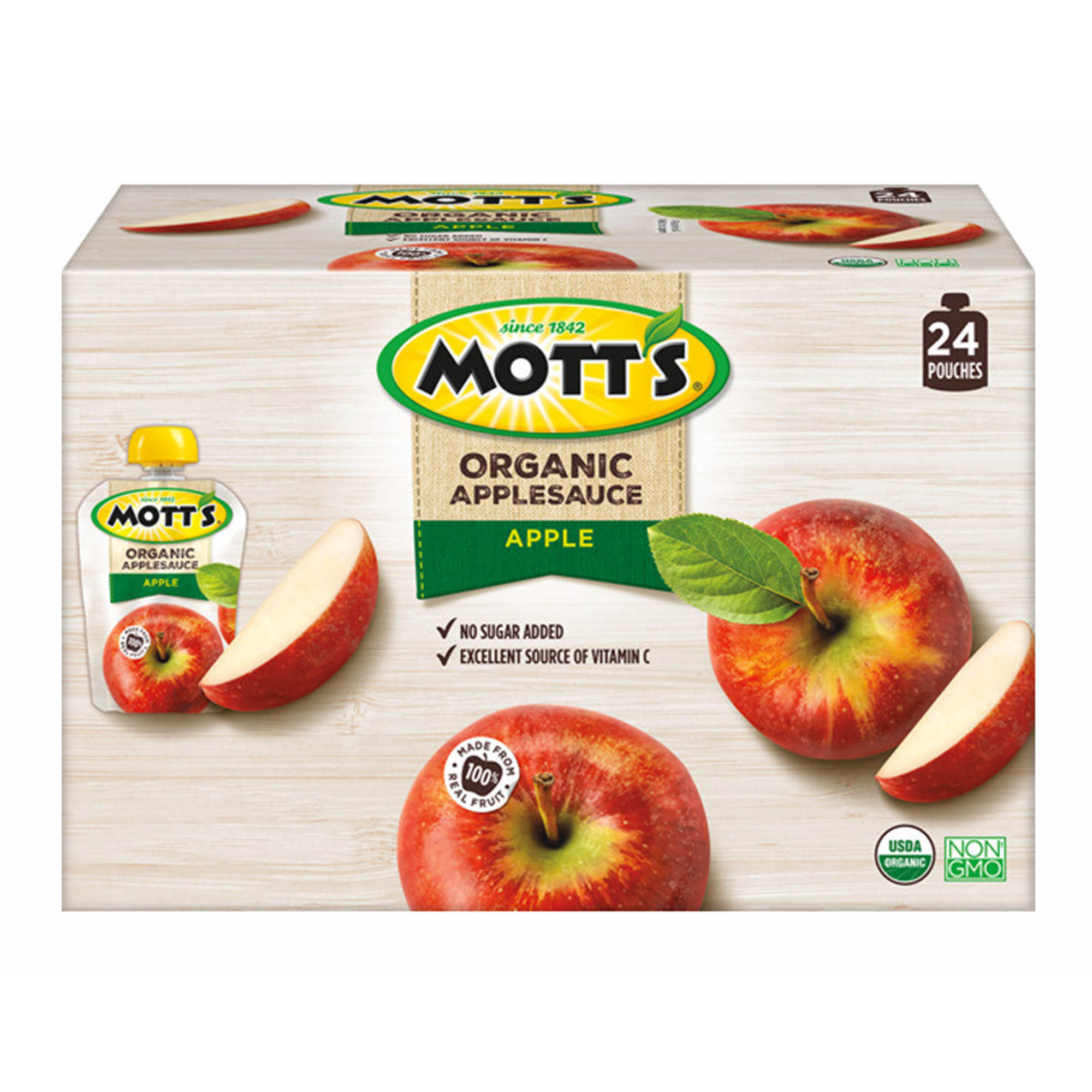 Motts Organic Applesauce
 Mott s Organic Applesauce Pouches 24 ct 3 2 oz BJ s