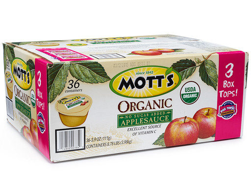 Motts Organic Applesauce
 Boxed Mott s Organic Applesauce 36 Cups