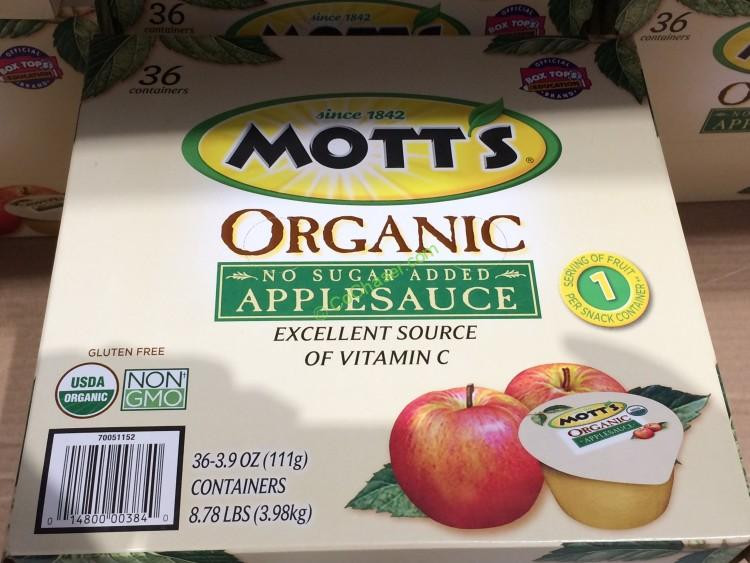 Motts Organic Applesauce
 Motts Organic Apple Sauce 36 3 9 Ounce Cups – CostcoChaser