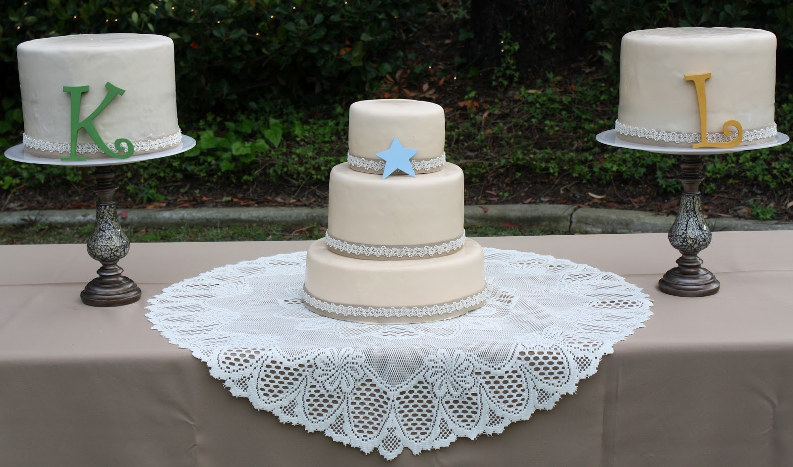 Multiple Wedding Cakes
 SAB Cakes Multiple wedding cakes with lace