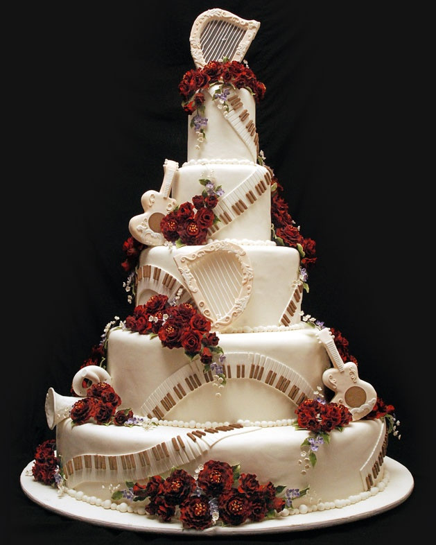 Music Themed Wedding Cakes
 Harp Cake