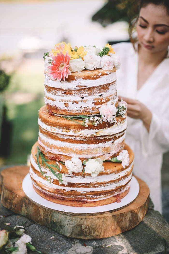 Naked Wedding Cake Recipe
 Bride s DIY Naked Wedding Cake Recipe The Wedding