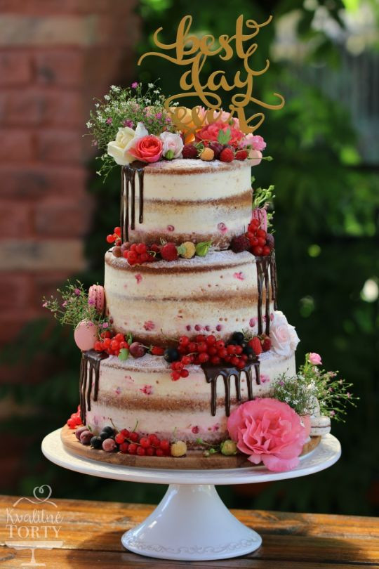 Naked Wedding Cake Recipe
 semi wedding cake cake by Lucya CakesDecor