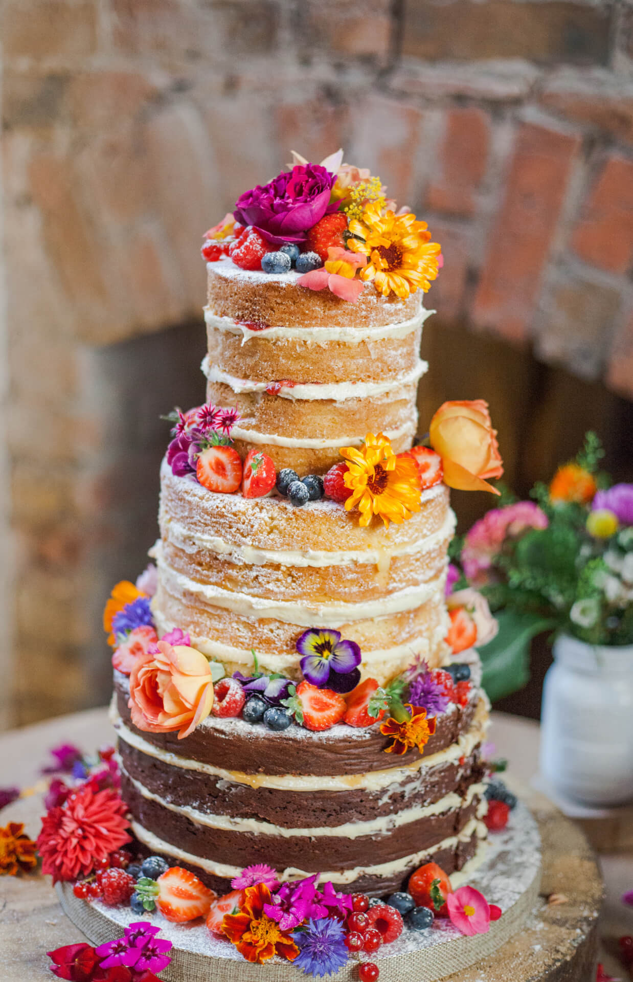 Naked Wedding Cake Recipe
 Edible Flowers for Naked Wedding Cakes Fresh Edible