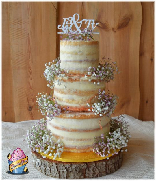 Naked Wedding Cakes
 Semi wedding cake cake by zjedzma CakesDecor