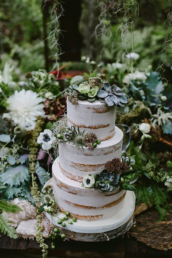 Nature Themed Wedding Cakes
 An Elegant Enchanted Forest Wedding Theme Palette