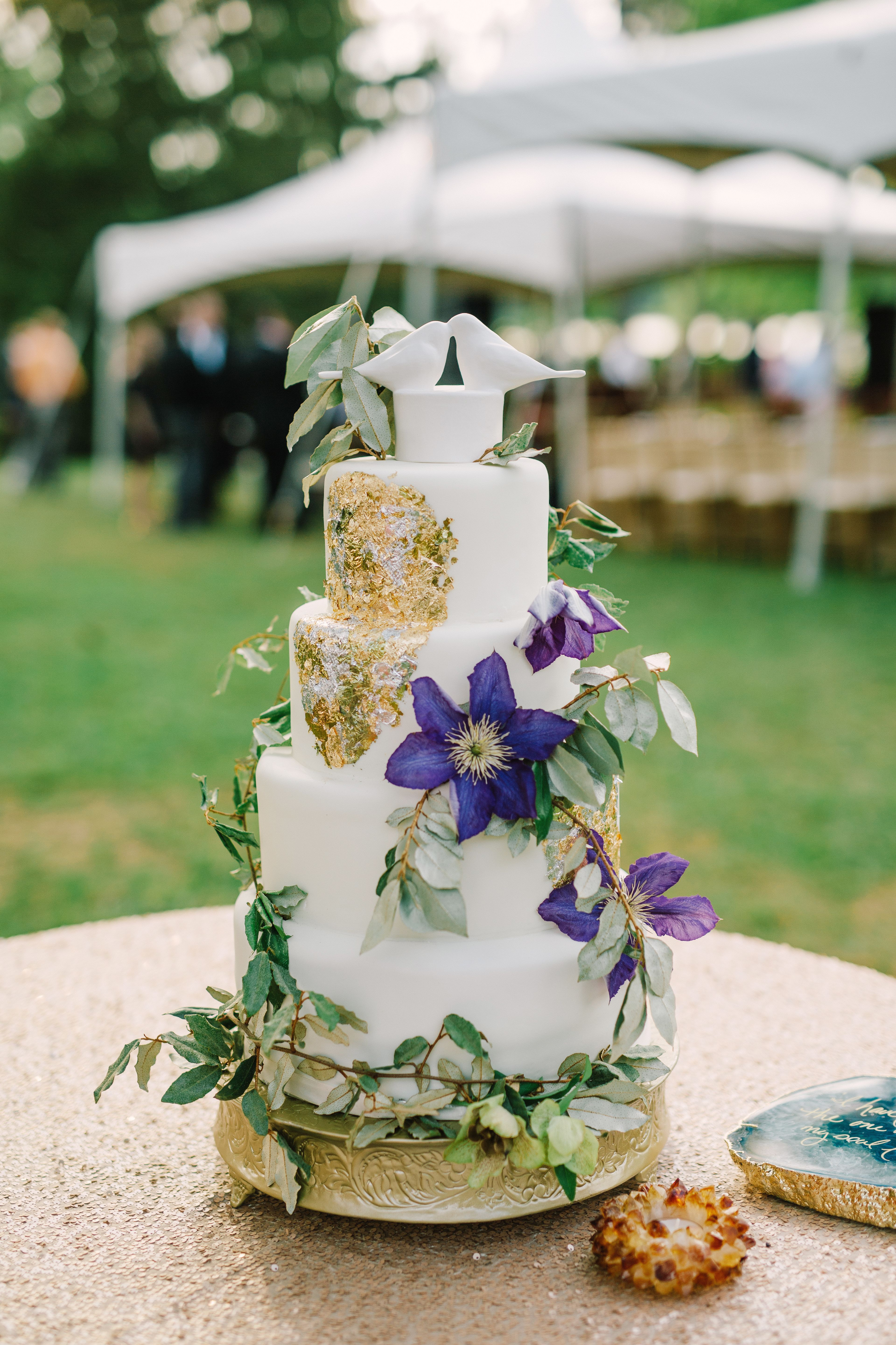 Nature Wedding Cakes
 Natural Wedding Cake With Vines and Metallic Accent