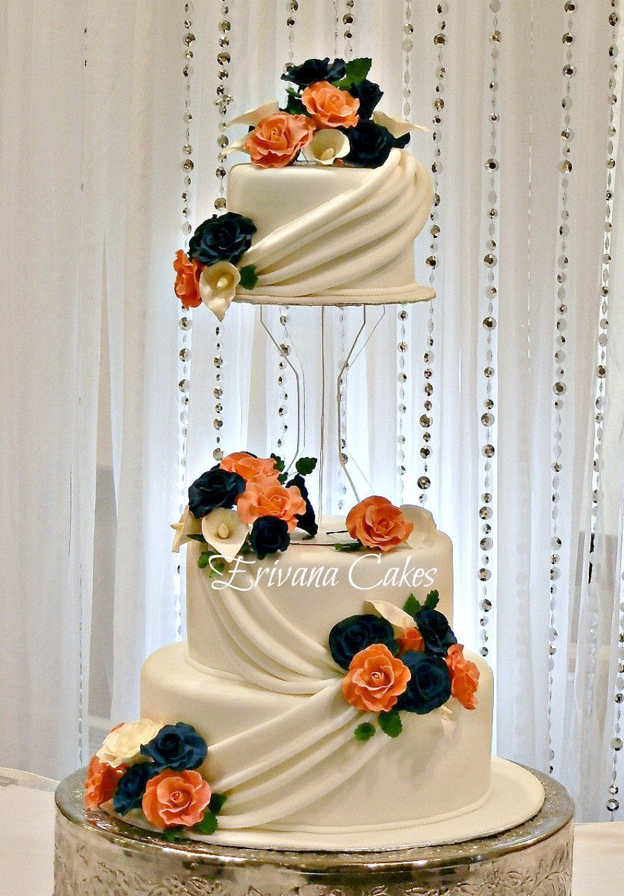 Navy Blue And Coral Wedding Cakes
 Gallery Erivana Cakes