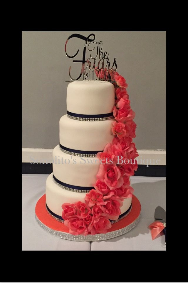Navy Blue And Coral Wedding Cakes
 Best 25 Navy Wedding Cakes ideas on Pinterest