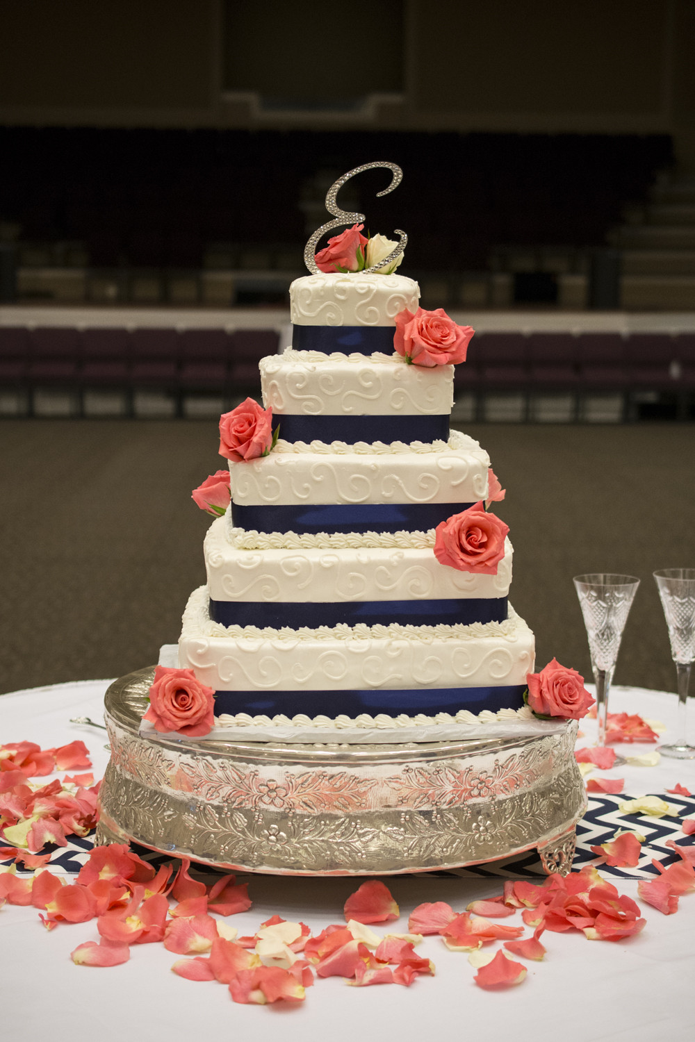 Navy Blue And Coral Wedding Cakes
 Zac & Tori Hampton Wedding grapher — Hampton Roads