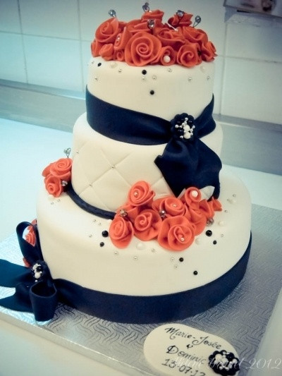 Navy Blue And Coral Wedding Cakes
 Navy & Coral Wedding Palette