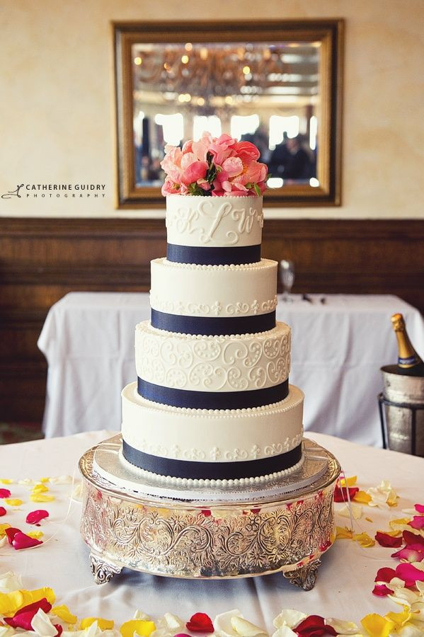 Navy Blue And Coral Wedding Cakes
 Navy Blue And Coral Wedding