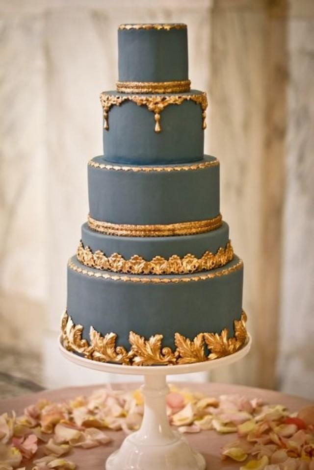 Navy Blue And Gold Wedding Cakes
 Navy Wedding Navy Blue & Gold Cake Weddbook