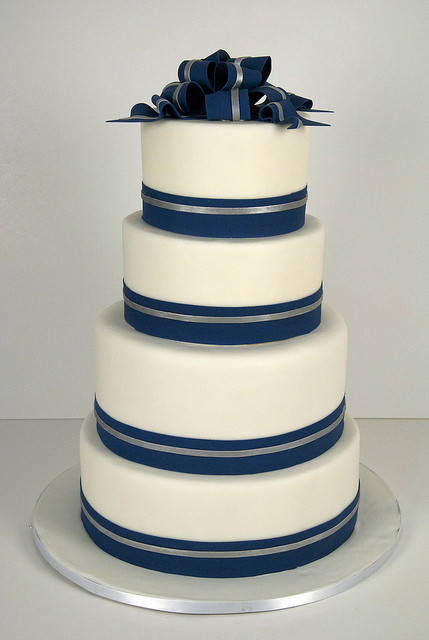 Navy Blue And Silver Wedding Cakes
 W9045 navy white silver wedding cake