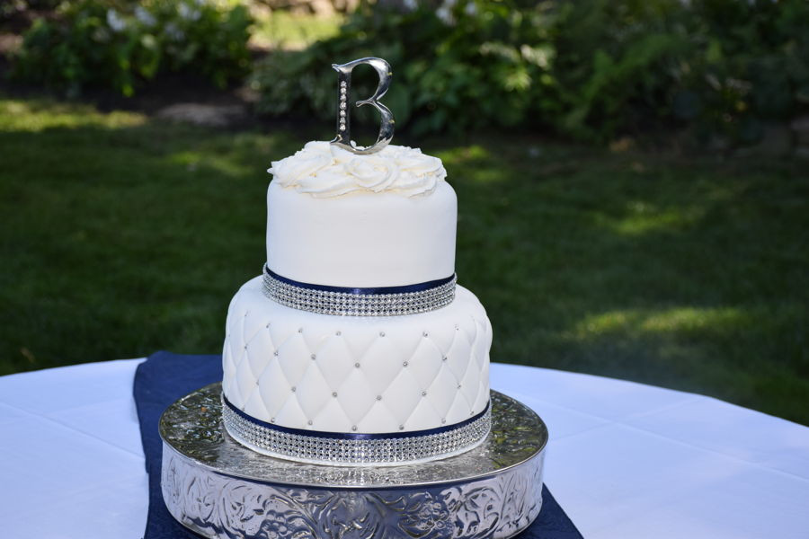 Navy Blue And Silver Wedding Cakes
 Quilted Wedding Cake In White Silver And Navy Blue
