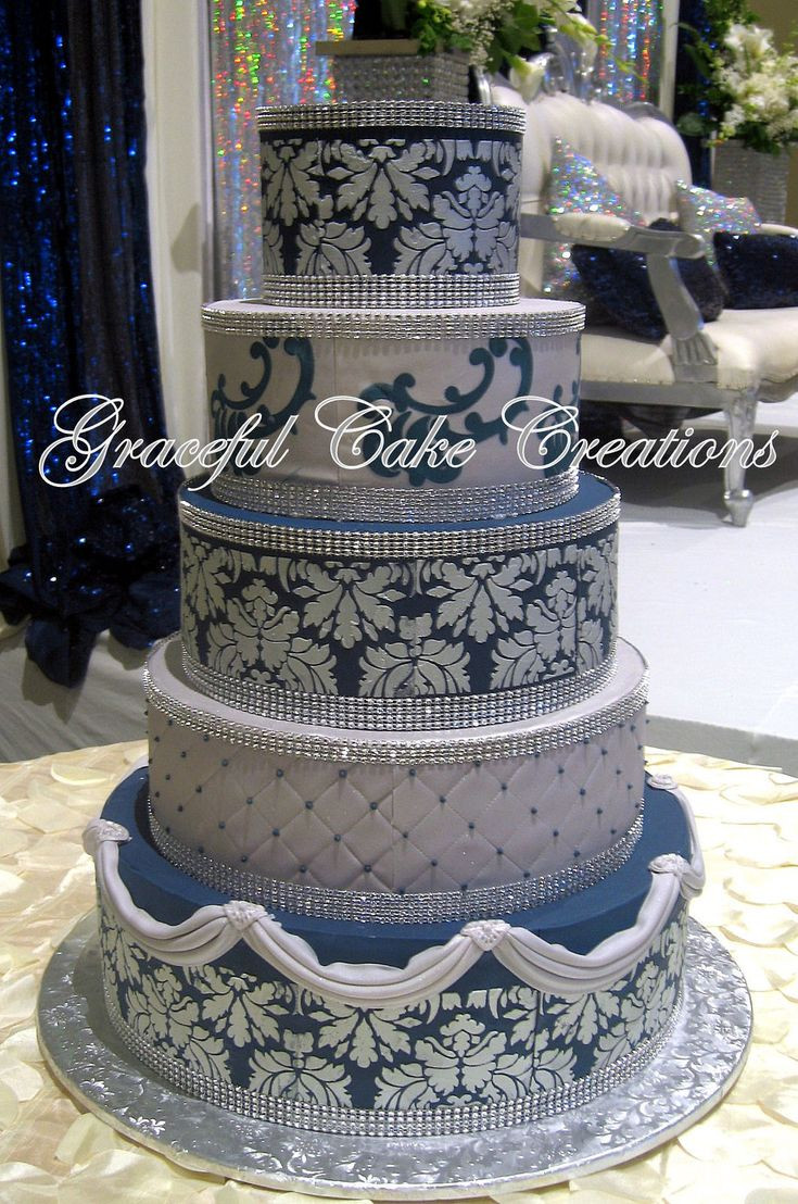 Navy Blue And Silver Wedding Cakes
 499 best images about Wedding Cakes by Graceful Cake