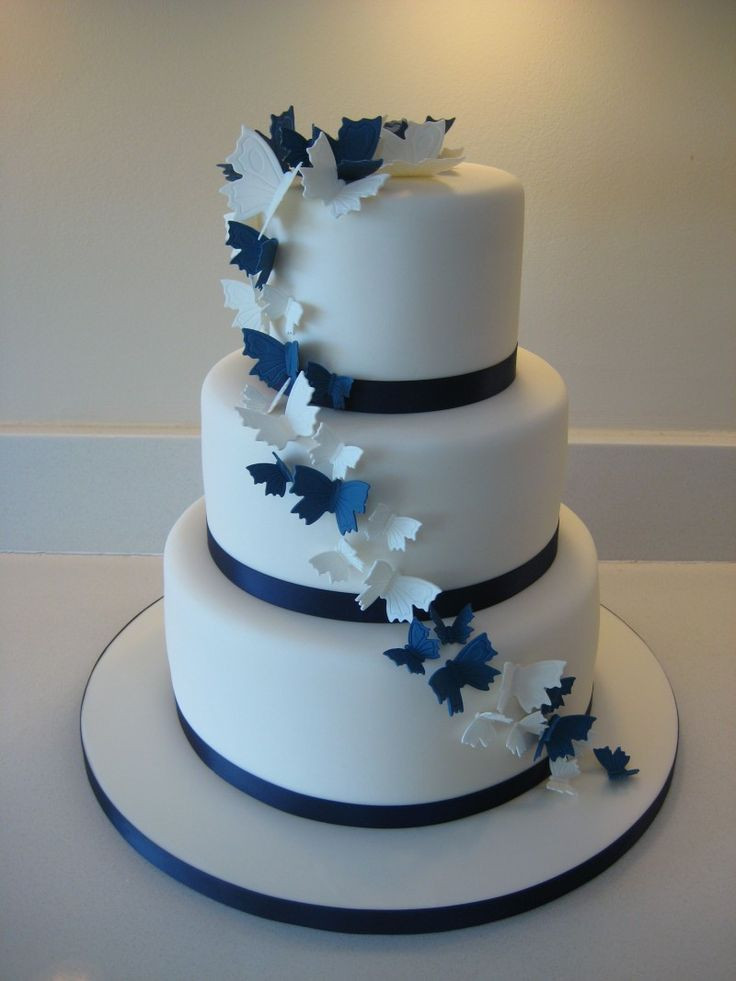 Navy Blue And White Wedding Cakes
 17 best ideas about Navy Wedding Cakes on Pinterest