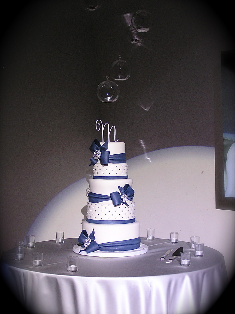 Navy Blue And White Wedding Cakes
 Navy Blue And White Wedding Cake CakeCentral