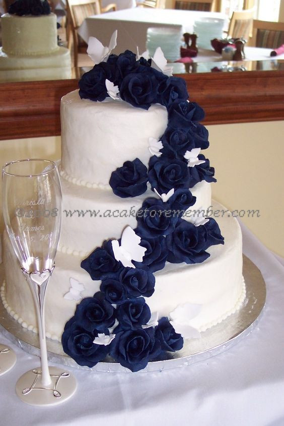 Navy Blue Wedding Cakes
 Navy Blue Wedding Cakes