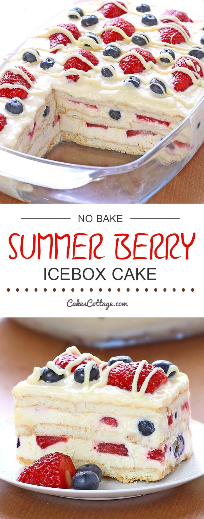 No Bake Desserts For Summer
 No Bake Summer Berry Icebox Cake Cakescottage