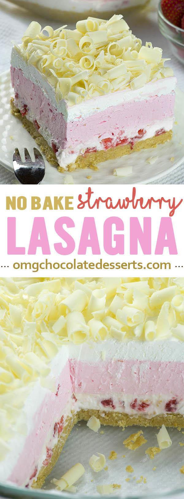 No Bake Summer Berry Lasagna
 No Bake Strawberry Jello Lasagna OMG Chocolate Desserts