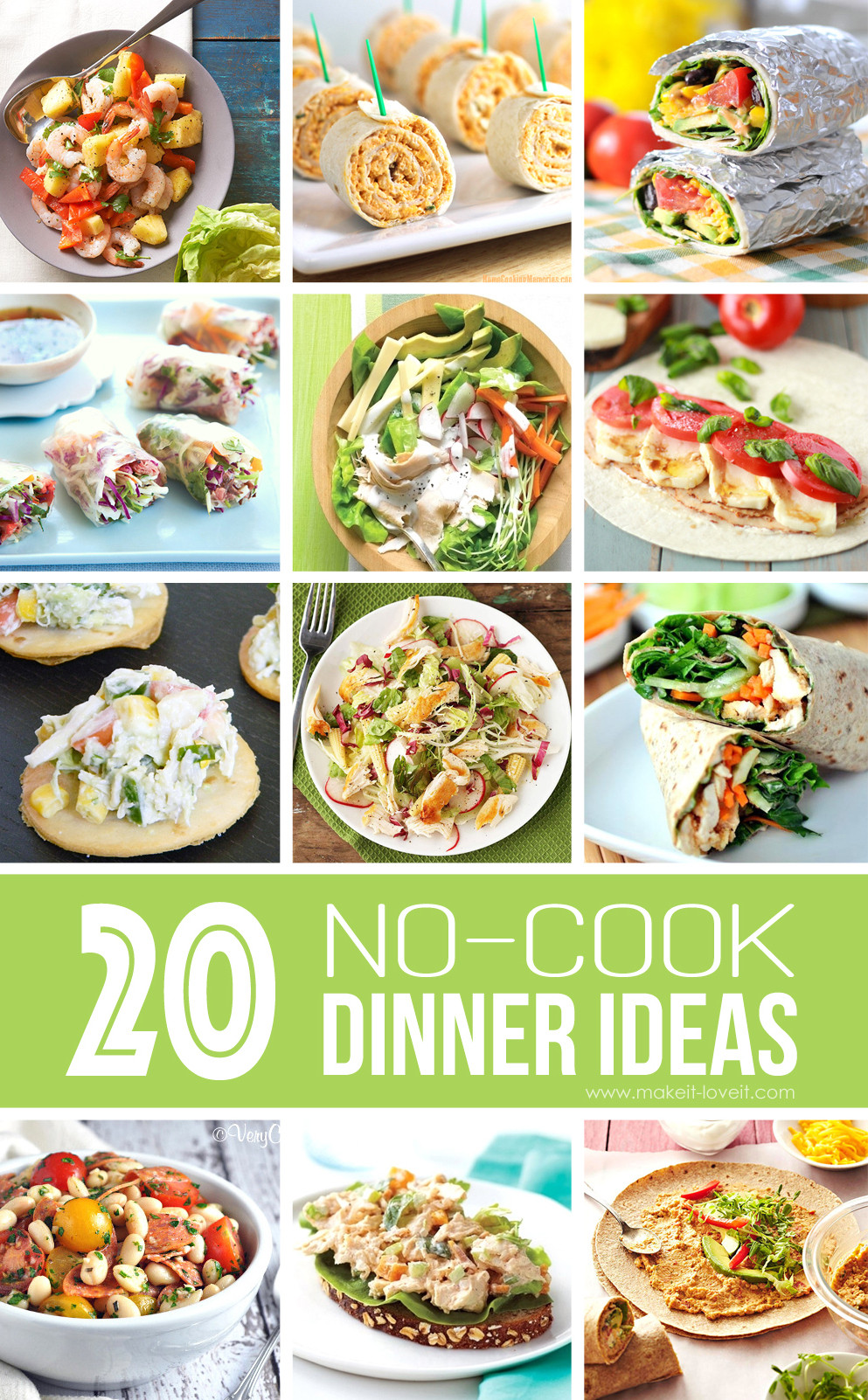 No Cook Dinners For Summer
 20 NO COOK Dinner Ideas