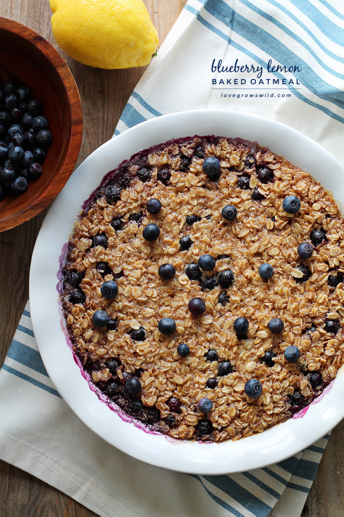 Oatmeal Healthy Breakfast
 Blueberry Lemon Baked Oatmeal Love Grows Wild