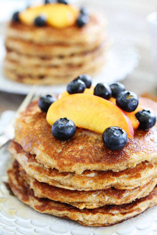 Oatmeal Pancakes Healthy
 whole wheat oatmeal pancakes from scratch