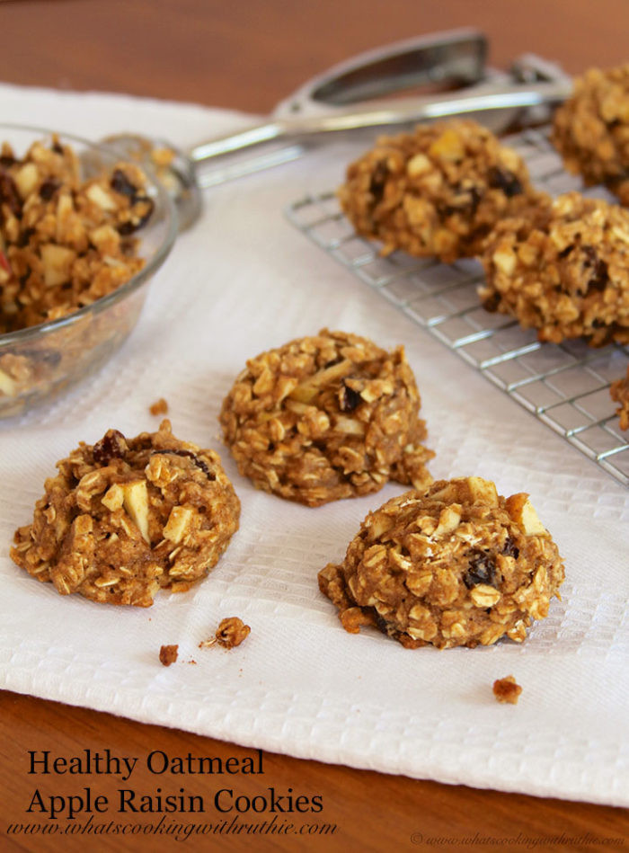 Oatmeal Raisin Cookies Recipe Healthy
 Healthy Oatmeal Apple Raisin Cookies Cooking With Ruthie