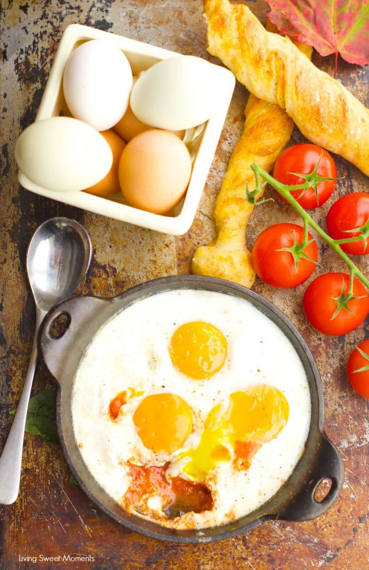 One Pan Easter Dinner
 Baked Eggs With Goat Cheese And Tomato