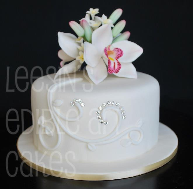 One Tiered Wedding Cakes
 Penang Wedding Cakes by Leesin Single Tiered Wedding Cakes