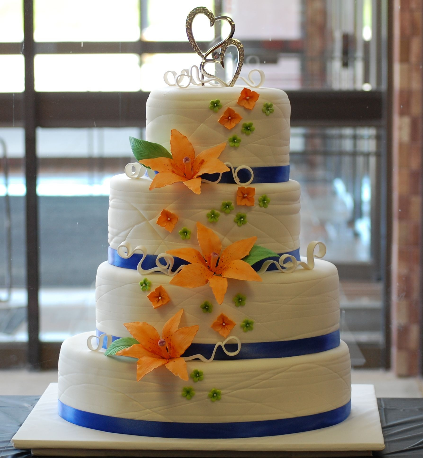 Orange And Blue Wedding Cakes
 Orange and Blue Wedding Cake