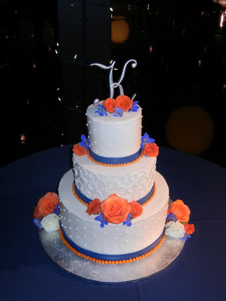 Orange And Blue Wedding Cakes
 w
