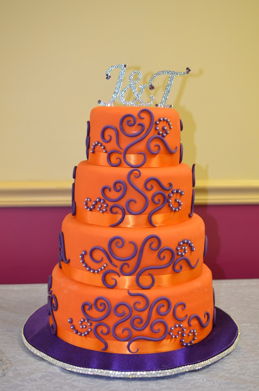 Orange And Purple Wedding Cakes
 Orange And Purple Wedding Cake CakeCentral