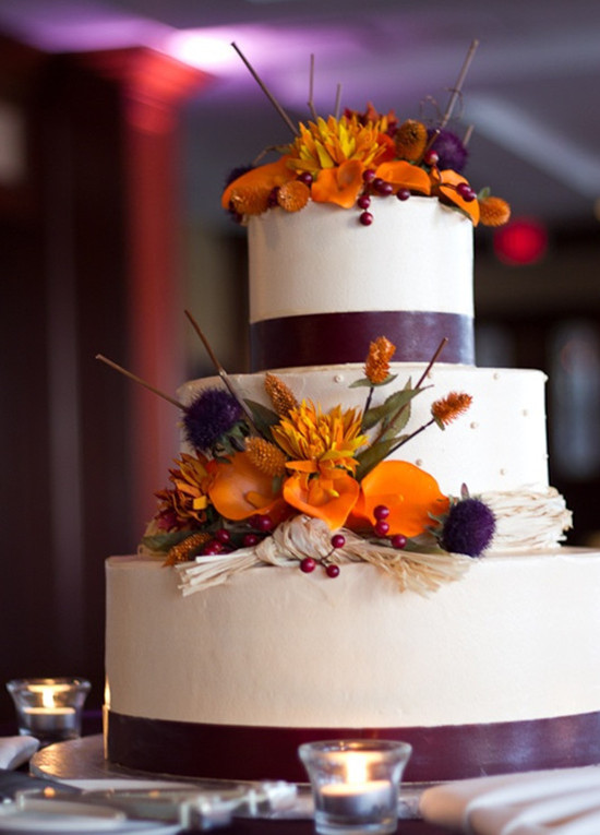 Orange And Purple Wedding Cakes
 Fall Wedding Ideas And Invitations Purple And Orange Wedding