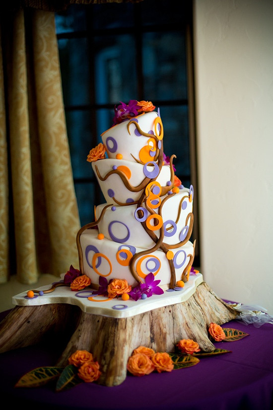 Orange And Purple Wedding Cakes
 Fall Wedding Ideas And Invitations Purple And Orange Wedding