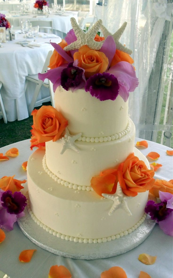 Orange And Purple Wedding Cakes
 Orange Purple Starfish could change the purple to blue